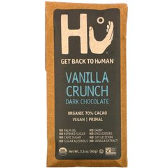 Темный шоколад, ванильный хруст, Dark Chocolate, Vanilla Crunch, Hu, 60 г купить в Киеве и Украине