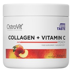 Коллаген и витамин С вкус персик OstroVit (Collagen + Vitamin C) 200 г купить в Киеве и Украине