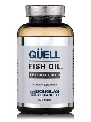 Риб'ячий жир омега 3+ вітамін Д3 Douglas Laboratories (QUELL Fish Oil EPA/DHA Plus D) 1000 МО 60 капсул