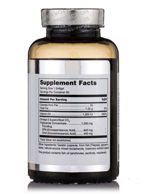 Риб'ячий жир омега 3+ вітамін Д3 Douglas Laboratories (QUELL Fish Oil EPA/DHA Plus D) 1000 МО 60 капсул