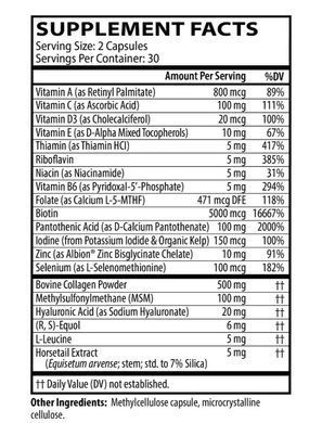 Neurobiologix Hair, Skin & Nail Peptides + 16 Cofactors (60 Capsules)