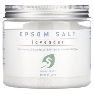 Соль лаванды и эпсома, White Egret Personal Care, 16 унций (454 г) купить в Киеве и Украине