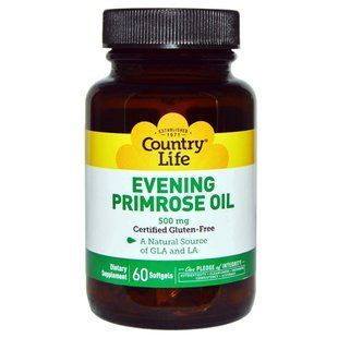 Масло вечерней примулы Country Life (Evening Primrose oil) 500 мг 60 капсул купить в Киеве и Украине
