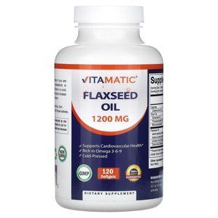 Vitamatic, Flaxseed Oil, 1,200 mg, 120 Softgels купить в Киеве и Украине