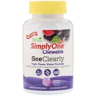 Supplement for Vision Super Nutrition (SimplyOne) 90 Chewable Tablets Wild Berries