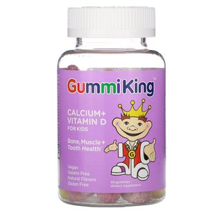 Кальций с витамином D GummiKing (Calcium Plus Vitamin D) 50 мг/25 МЕ 60 жевательных конфет с разными вкусами купить в Киеве и Украине