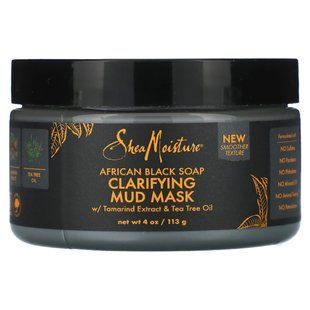 SheaMoisture, African Black Soap, Clarifying Mud Beauty Mask w/ Tamarind Extract & Tea Tree Oil, 4 oz (113 g) купить в Киеве и Украине