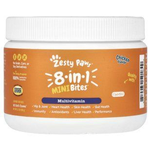 Zesty Paws, 8-in-1 Mini Bites, For Dogs, Chicken, 90 Soft Chews, 6.3 oz (180 g) купить в Киеве и Украине