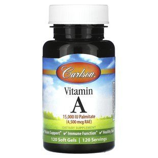 Витамин A Carlson (Vitamin A) 4500 мкг RAE 15 000 МО 120 капсул купить в Киеве и Украине