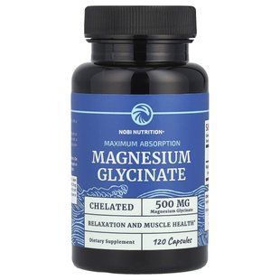 Nobi Nutrition, Magnesium Glycinate, Maximum Absorption, 120 Capsules (250 mg per Capsule) купить в Киеве и Украине