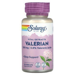 Solaray, Vital Extracts, валеріана, 300 мг, 30 капсул VegCap