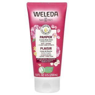 Weleda, Pamper, крем-гель для душу, з екстрактами троянди, жасмину та іланг-ілангу, 200 мл (6,8 рідк. унції)