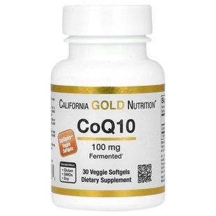 Коэнзим Q10 California Gold Nutrition (CoQ10) 100 мг 120 овощных мягких капсул купить в Киеве и Украине