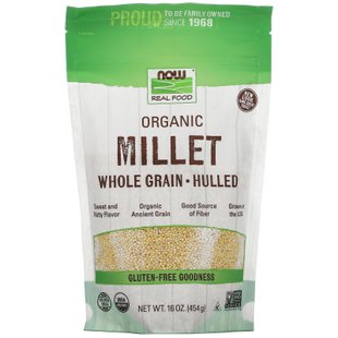 Натуральное просо без глютена Now Foods (Organic Millet) 454 г купить в Киеве и Украине