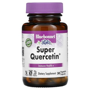 Bluebonnet Nutrition, Супер кверцетин, иммунное здоровье, 30 растительных капсул купить в Киеве и Украине