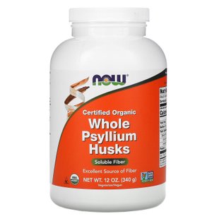 Органическая шелуха семян подорожника Now Foods (Whole Psyllium Husk) 340 г купить в Киеве и Украине