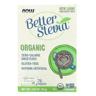 Стевия подсластитель Now Foods (BetterStevia) 75 пакетиков 75 г купить в Киеве и Украине
