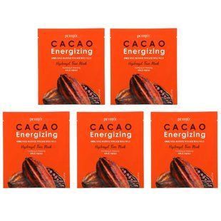 Petitfee, Енергетична гідрогелева маска для обличчя з какао, 5 упаковок, 1,12 унції (32 г)