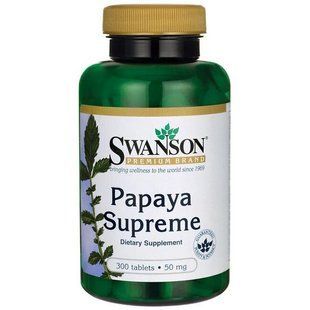 Папаин, Papaya Supreme, Swanson, 50 мг, 300 таблеток купить в Киеве и Украине