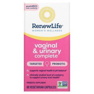 Renew Life, Women's Wellness, Vaginal & Urinary Complete, 60 Vegetarian Capsules купить в Киеве и Украине