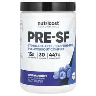 Nutricost, Performance, передтренувальний комплекс без стимуляторів, із синьою малиною, 447 г (16 унцій)