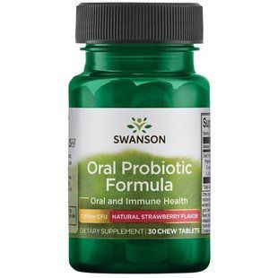 Oral Probiotics with Natural Strawberry Flavor Swanson 30 tablets