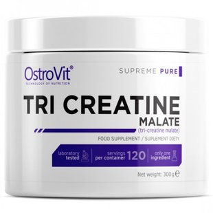 Тройной креатин малат, лимон, TRI CREATINE MALATE, lemon, OstroVit, 300 г купить в Киеве и Украине