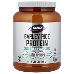 NOW Foods, Sports, Barley Rice Protein Powder, Unflavored, 1.5 lbs (680 g)