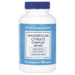 The Vitamin Shoppe, Magnesium Citrate Complex, 160 mg, 100 Capsules купить в Киеве и Украине