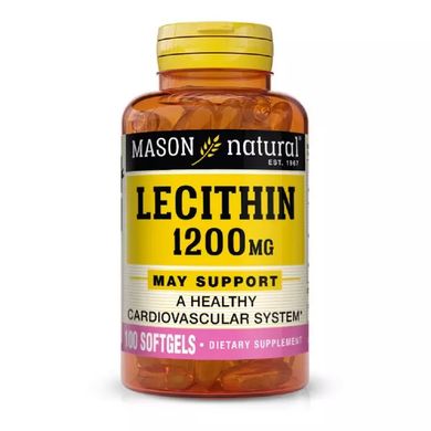 Лецитин Mason Natural (Lecithin) 1200мг 100 гелевих капсул