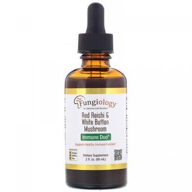 Red Reishi & White Button Mushroom Immune Duo by California Gold Nutrition (Fungiology Red Reishi & White Button Mushroom Immune Duo) 60 мл