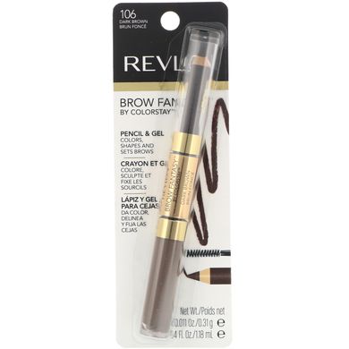 Олівець для брів, Brow Fantasy, відтінок 106 «Темно-коричневий», Revlon, 0,31 г / 1,18 мл