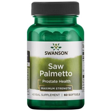 Со Пальметто - максимальна сила, Saw Palmetto - Maximum Strength, Swanson, 320 мг 60 капсул