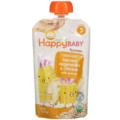 Nurture Inc (Happy Baby), Органічне дитяче харчування, ситна їжа, Chick Chick, стадія 3, 4 унції (113 г)