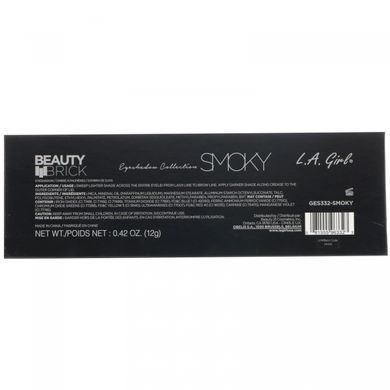 Beauty Brick, eyeshadow palette for makeup in the style of smoky eyes, L.A. Girl, 12 g