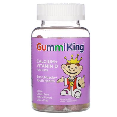 Кальцій з вітаміном D GummiKing (Calcium Plus Vitamin D) 50 мг / 25 МО 60 жувальних цукерок з різними смаками