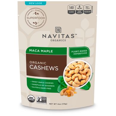 Орехи кешью с кленовым сиропом и мака Navitas Organics (Cashew Nuts) 113 г купить в Киеве и Украине