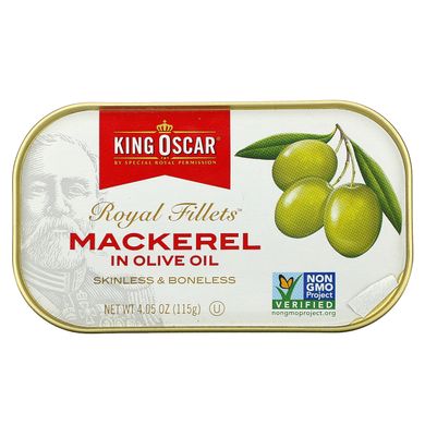 King Oscar, Royal Fillets, скумбрия в оливковом масле, 4,05 унции (115 г) купить в Киеве и Украине