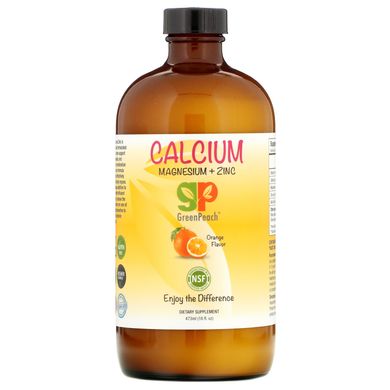 Кальцій і магній з цинком для дітей GreenPeach (Calcium Magnesium + Zinc) 473 мл зі смаком апельсина