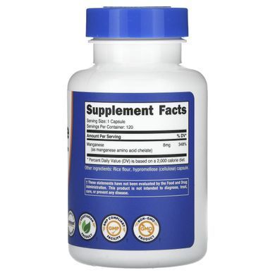 Nutricost, Manganese, 8 mg, 120 Capsules