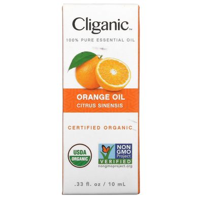 Cliganic, 100% чистое эфирное масло, апельсин, 0,33 жидкой унции (10 мл) купить в Киеве и Украине