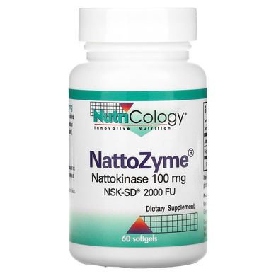 Наттокіназа, NattoZyme, Nattokinase, Nutricology, 100 мг, 60 капсул