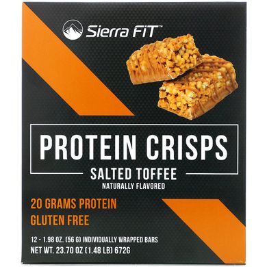 Sierra Fit, протеїнові чіпси, солоний ірис, 12 батончиків, 56 г (1,98 унції) кожен