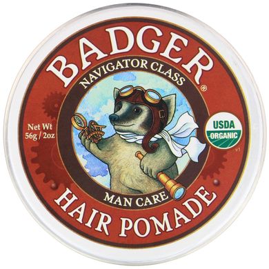 Органічна помада для волосся, категорія - мореплавець, для чоловіків, Badger Company, 2 унції (56 гр)