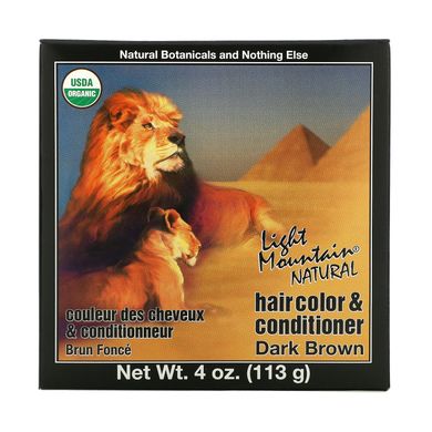 Фарба для волосся шатен органік Light Mountain (Natural Hair Color & Conditioner Dark Brown) 113 г
