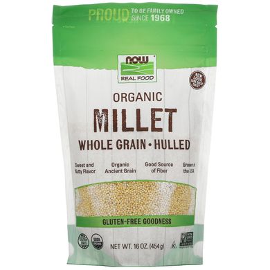 Натуральне просо без глютену Now Foods (Organic Millet) 454 г