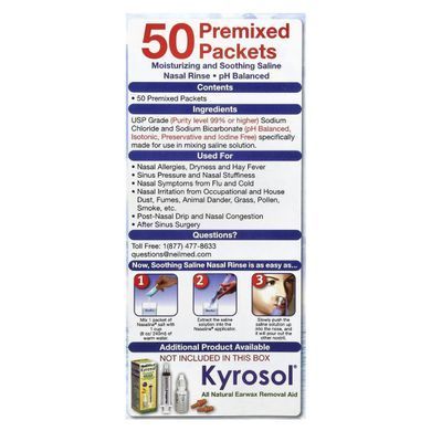Salt for preparing saline solution, Squip, 50 pre-measured packets.