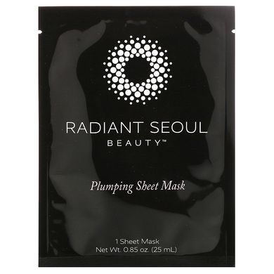 Пухка листова маска, Plumping Sheet Mask, 1 листова маска, Radiant Seoul, 0,85 унції (25 мл)