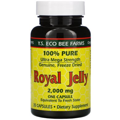 Маточное молочко Y.S. Eco Bee Farms (Royal jelly) 2000 мг 35 капсул купить в Киеве и Украине