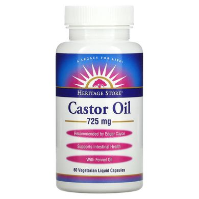 Касторовое масло Heritage Store (Castor oil) 725 мг 60 капсул купить в Киеве и Украине